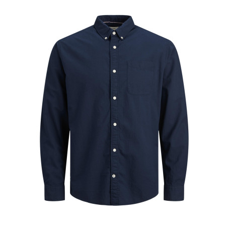 JACK & JONES Chemise À Boutons Regular Fit | Regular Fit, Uni, Manches longues, Casual, Température maximale 40°C programme très