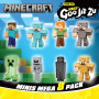 Heroes of Goo JIT Zu Minecraft Mini Actionfigures 8-Pack - Figures de Jouets Extensibles et Pliables pour Les Fans de Minecraft-