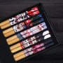DERAYEE Baguettes Japonaises, Baguette Chinoise en Bambou - 5 Paires | Réutilisables, Durable, Avec Chats Chanceux, Pour Sushi C
