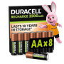 DURACELL Rechargeables Piles AA (Lot de 8) 1.2V, 2500 mAh, NiMH | Pré-chargées - Piles Rechargeables AA Haute Capacité - Pour Ma