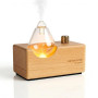 chezArtemis Waterdrop Diffuseur Huiles Essentielles sans Fil Nébulisateur | Verre transparent & bois massif, nébulisation sans p