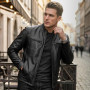 Leatherick Chaquetas de motociclista de piel de cordero premium para hombre - chaquetas de motociclista de cuero estilo café rac