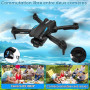 NXPZ Drone avec Caméra 4K HD, Drone Pliable Pour Enfants, Vrille 3D, Décollage/Atterrissage À Un Bouton, Mode Sans Tête, Maintie