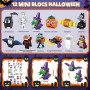 Conalaa Cadeaux Halloween Enfants, 24 Boîtes, 12 Citrouille & 12 Squishies | Mini Blocs Construction avec Fantômes, Décoration C