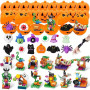 MOONTOY Cadeau Halloween Enfants, 48 Pièces Citrouilles, Squishies et Blocs | Mini Blocs Construction avec Fantômes, Cadeaux DIY