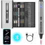ARROWMAX Stylo de gravure électrique, stylo de polissage avec 36 mors, boîtier en aluminium, Bluetooth, APP, charge magnétique s