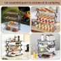 Grille de Refroidissement Pâtisserie, 4 Niveaux Grille Pâtisserie Pliable Gain de Place, Accessoire de Pâtisserie pour Gâteaux,