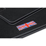 teileplus24 504 Tapis de Sol Exclusif avec Logo Union Jack pour Mini 3 3-Portes F56 2014-2024 Coutures décoratives