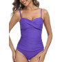 Deriwone Maillot de Bain Femme 1 Pièce Gainant Ventre Plat | Contrôle du ventre, détail torsadé, panneau plissé anti-ventre, bon