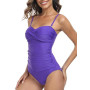 Deriwone Maillot de Bain Femme 1 Pièce Gainant Ventre Plat | Contrôle du ventre, détail torsadé, panneau plissé anti-ventre, bon