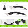 Kit 5-en-1 outil enlever joint silicone & lisseur joint silicone | 6 embouts silicone interchangeables, 4 spatules à 15 angles,