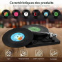 AOOWU Sous-Verres Rétro Vinyle, 6PCS sous-verres disque en vinyle (LP), Dessous de Verre Vinyle Rétro CD sous Verres, Dessous de