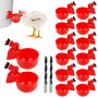 Dengthrive 14 Pcs Abreuvoir Automatique Poule Abreuvoir Poules 2 Forets | Distributeur Eau Poule Étanche Abreuvoir Poules Automa