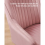 SONGMICS Ensemble de 6 Chaises de Salle à Manger, Velours, Rose Bonbon | Chaise Confortable avec Accoudoirs, Pieds en Métal Or P