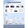 Chargeur USB C, Chargeur Rapide iPhone 17 16 15 2Pack 20W Prise USB C avec Câble USBC 2M,Chargeur TypeC Rapide,Chargeur pour iPh
