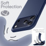 JETech Coque Silicone pour iPhone 17 Pro, Bleu Foncé | Toucher Soyeux, Étui Housse Protection Antichoc, Résistant aux Rayures, D