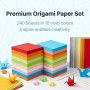 240 feuilles Papier origami 10 couleurs feuille cartonnée couleur a4 | Pliage facile, couleurs vives, papier cartonné, double fa