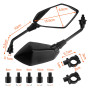 Fousenuk 1 Paire Retroviseur Moto Embout de Guidon, avec Boulon M8 et M10 | Universel Réglable 360° Rétroviseurs Latéraux de Mot