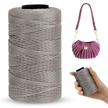 LEREATI Fil Macramé 1mm x 230m Corde Macramé Polyester Ficelle Corde Fil Polypropylène pour Sac à Main, Suspension Murale, Trava