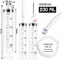 Seringue 200ml - Seringue Plastique - Seringue a Huile | Seringue en Plastique Réutilisable Avec Tuyau de 1m (1 x 200ml)
