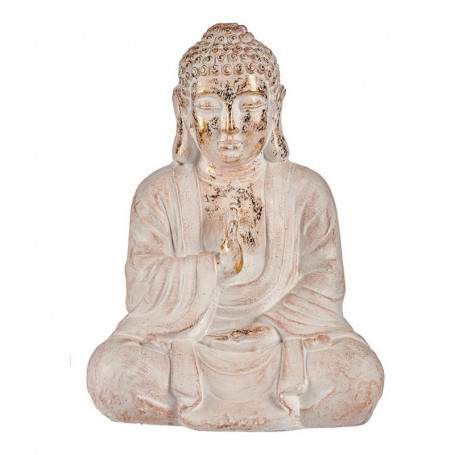 Figure décorative de jardin Buda Blanc/Or Polyrésine (23,5 x 49 x 36 cm) 116,99 €