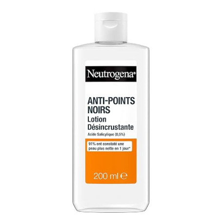 Neutrogena Lotion Désincrustante Anti-Points Noirs, flacon de 200 ml | Lotion pour le visage à l'acide salicylique (0,5%), 91% d