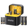 imuto Rechargeables Piles AA 1,5V Lithium AAA 1300mWh 4PCS, AA 3000mWh 4PCS（ avec Chargeur à 8 emplacements），1600 Cycles pour Ap