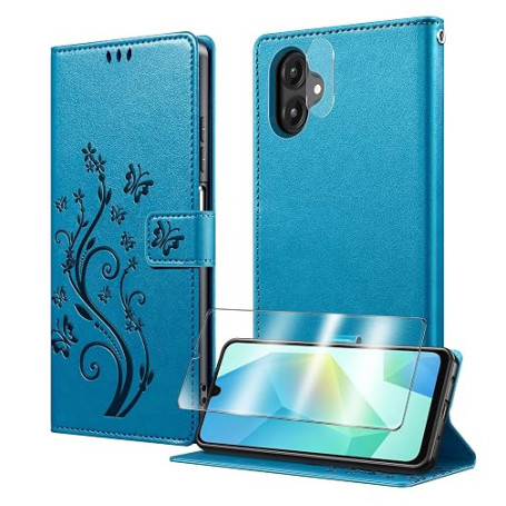 MQERYBV Coque pour Samsung Galaxy A07 Portefeuille avec 1 Verre Trempé | Protection Camera, Étuis Rabat, 3 Fentes pour Cartes, S