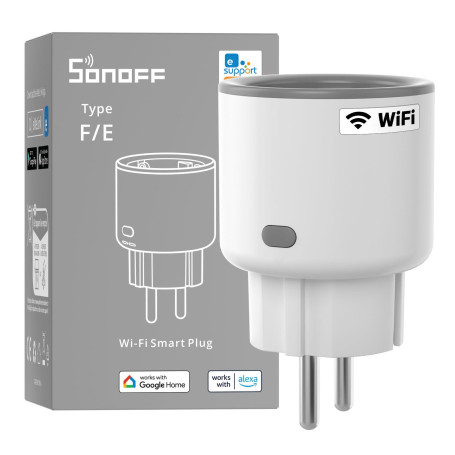 SONOFF S60TPF (DE Type) Prise Intelligente WiFi 16A, Prises de Courant, Contrôle à Distance et Programme de Temps via eWeLink AP