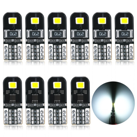 AGLINT Ampoules T10 LED CANBUS 12V Blanc W5W pour Voiture Intérieur Lumière | T10 W5W LED Ampoule Sans Erreur Sans Polarité Voit