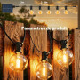 Kemoribe 10M LED Guirlande Lumineuse Exterieure Solaire, Guirlande Solaire Remote Guirlande Exterieur Lumineuse Guinguette Exter