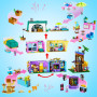 HOGOKIDS Friends Maison de Famille avec LED pour Filles et Garçons de 8 Ans | Set Maison de Jeu d'Imitation 3 Styles avec 4 Anim