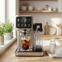 Cafetière Expresso Machine à Café Semi Automatique 20 Bars Écran Tactile Réservoir Lait 1 L Thermoblock Cappuccino Latte Froid A