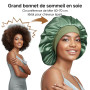 Umisleep Bonnet Soie Cheveux Nuit 22 Momme, Doublure Soie de Mûrier, Doux | 100 % Soie 6A, Double Couche, Grande Taille pour Che
