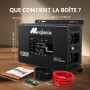 Convertisseur Pur Sinus 2500W/5000W 12V 220V Onduleur Transformateur | 2 Prises EU Courant Alternatif, Ports USB + Type-C, Téléc