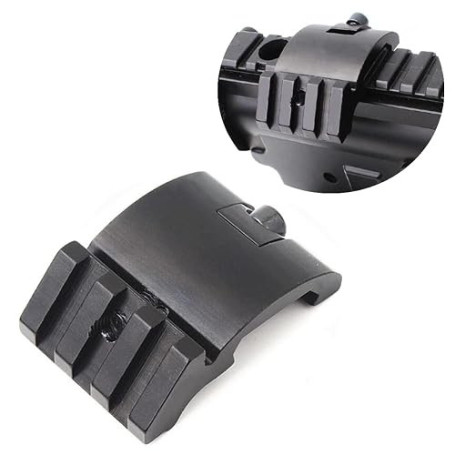 FIRECLUB Support de rail Picatinny déporté ultra bas profil 45 degrés 20 mm latéral noir pour point rouge, grossisseurs, lampes
