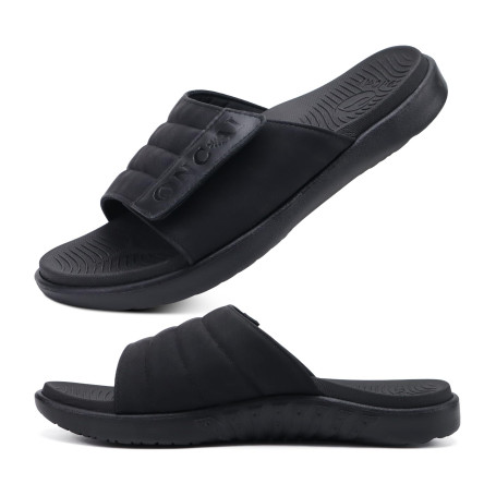 ONCAI Sandales pour Hommes Sangles Réglables Orthotique Bout Ouvert Sports Slides avec Souple Confortable Support de la Voûte Pa