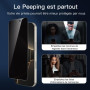 NEW'C Verre Trempé pour iPhone 17, 17 Pro/16 Pro Anti-Espion | Outil d'installation inclus, Lot de 3, Noir, 6,3 pouces, Confiden