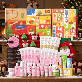 LAIKOU Calendrier de l'avent Beauté Maquillage 24 Jours | Noël Coffret Cadeau Cosmétiques pour Ados et Jeunes Femme, Kit Routine