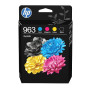 HP 963 Noir, Cyan, Jaune et Magenta, 4 Cartouches Encre Originales | Compatible avec la série OfficeJet Pro 9010, 9020, 1000 pag