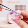 2Pcs Supports Magnétiques pour Faux Ongles, Presentoir à Ongles Capsules avec Base Acrylique et 100 Autocollants, Support Nail A