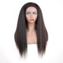 Xtrend 22 Pouces Kinky Straight Yaki Bandeau Perruque Longue Droite Yaki Synthétique Noir Mixte Brun Cheveux Naturel Aspect Band