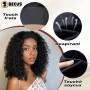 BECUS Perruque bandeau bouclée 12 pouces Noire Look naturel | Perruque avec bandeau facile à porter, pose rapide sans colle, lég