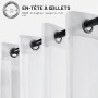 Deconovo Rideaux Voilage Blanc avec Oeillets pour Fenêtre L140 x H240cm | 2 Pièces Voilage Transparent pour Maison, Panneaux Int