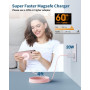Chargeur Induction iphone,Chargeur Magsafe Compatible avec iPhone 18 Pro Max/18 Pro/Duo/Air/17/16/15/14/13/12 Series,AirPods 5-2