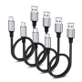 aceyoon Lot de 4 Câbles USB vers USB C, 50 cm, en Nylon Tressé, pour Galaxy S24/S23/S22, Huawei, Google Pixel, OnePlus