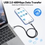aceyoon Lot de 4 Câbles USB vers USB C, 50 cm, en Nylon Tressé, pour Galaxy S24/S23/S22, Huawei, Google Pixel, OnePlus
