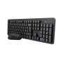 Trust Ymo II Pack Clavier et Souris sans Fil AZERTY Français, Noir | Touches Plates Flottantes Silencieux, Résistant aux Éclabou