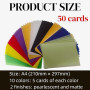 Papier Calque Couleur A4,50pcs Feuilles Cartonnées A4,Feuilles de Papier Calque Coloré A4,Papier Couleur A4,Feuille Cartonner de