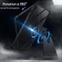 JETech Coque Rotatif pour Samsung Galaxy Tab S10 FE Plus 13,1", Noir | Support Rotatif à 360°, Étui Housse Dos Transparent, Veil